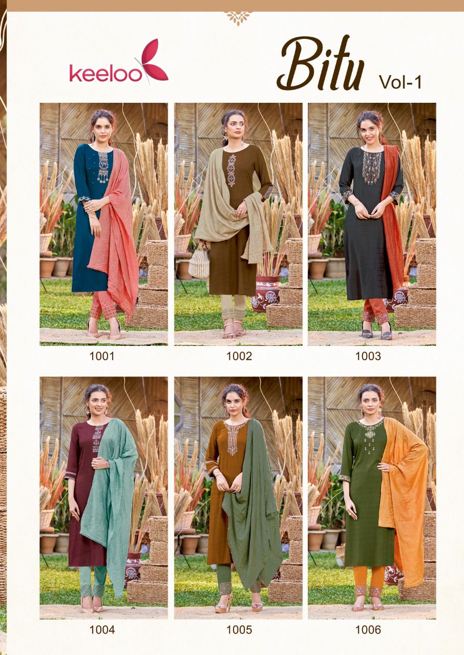 Koodee Bitu 1 New Fancy Exclusive Wear Kurti Pant With Dupatta Readymade Collection